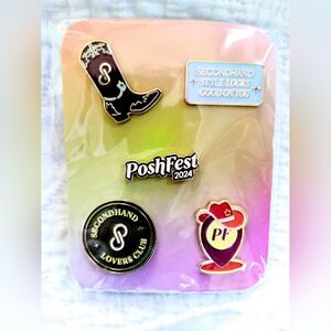 Poshmark Enameled Logo Pins NIP